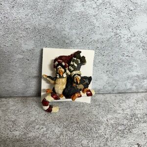 Boyds Bears Festive Brooch with Red and Black Accents
